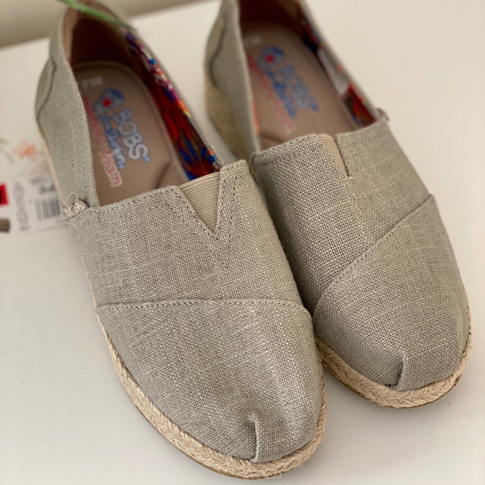 Skechers Ladies Bob Wedge Canvas Shoe